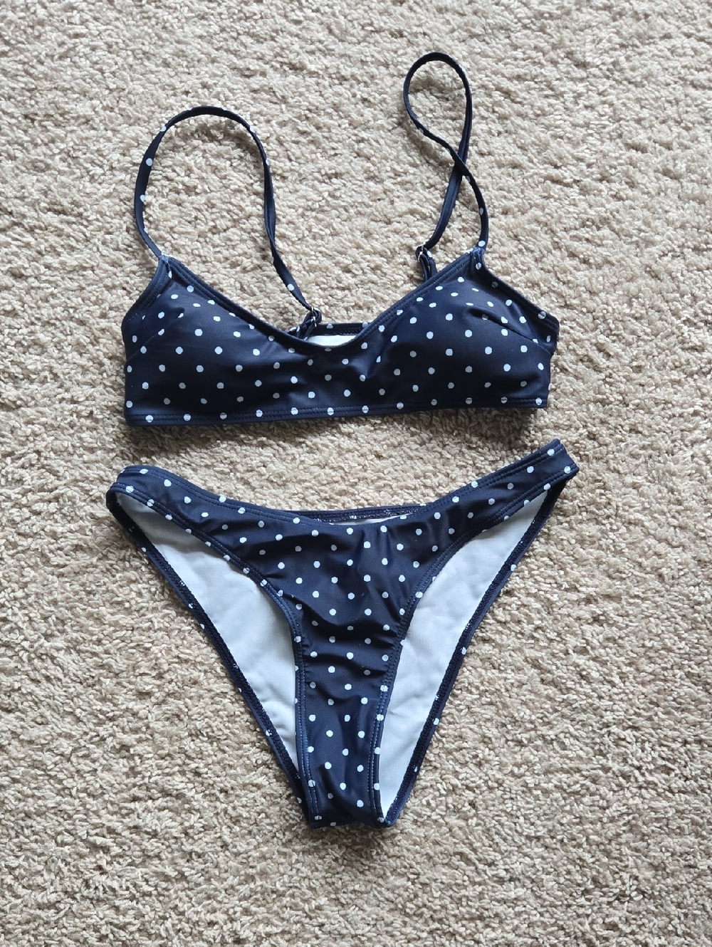 Polka Dot Navy Bikini Set - Women Swim Shein Small